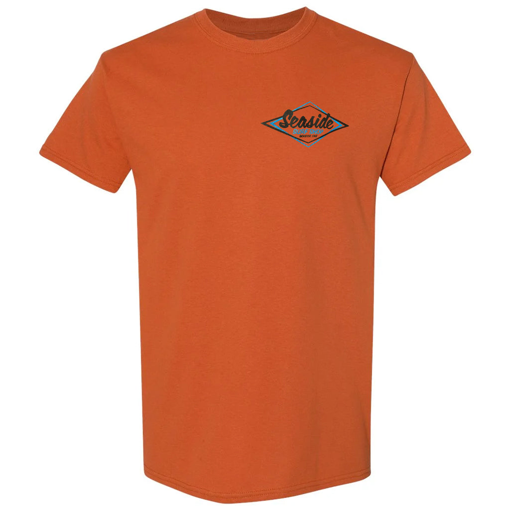Seaside Surf Shop Mens Vintage Logo Tee - Texas Orange