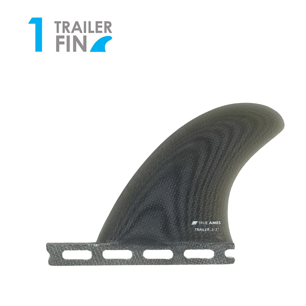 True Ames 3.3" Futures Trailer Single Fin - Smoke