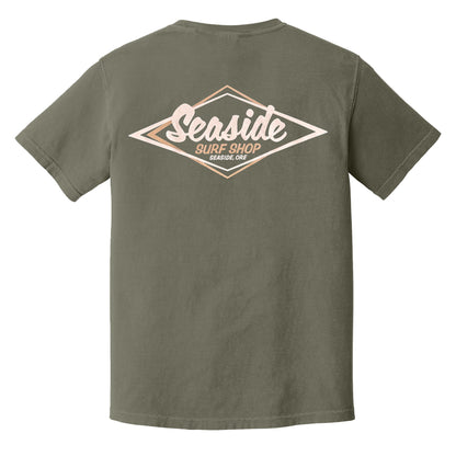Seaside Surf Garment Dyed Vintage Logo S/S Tee - Basil