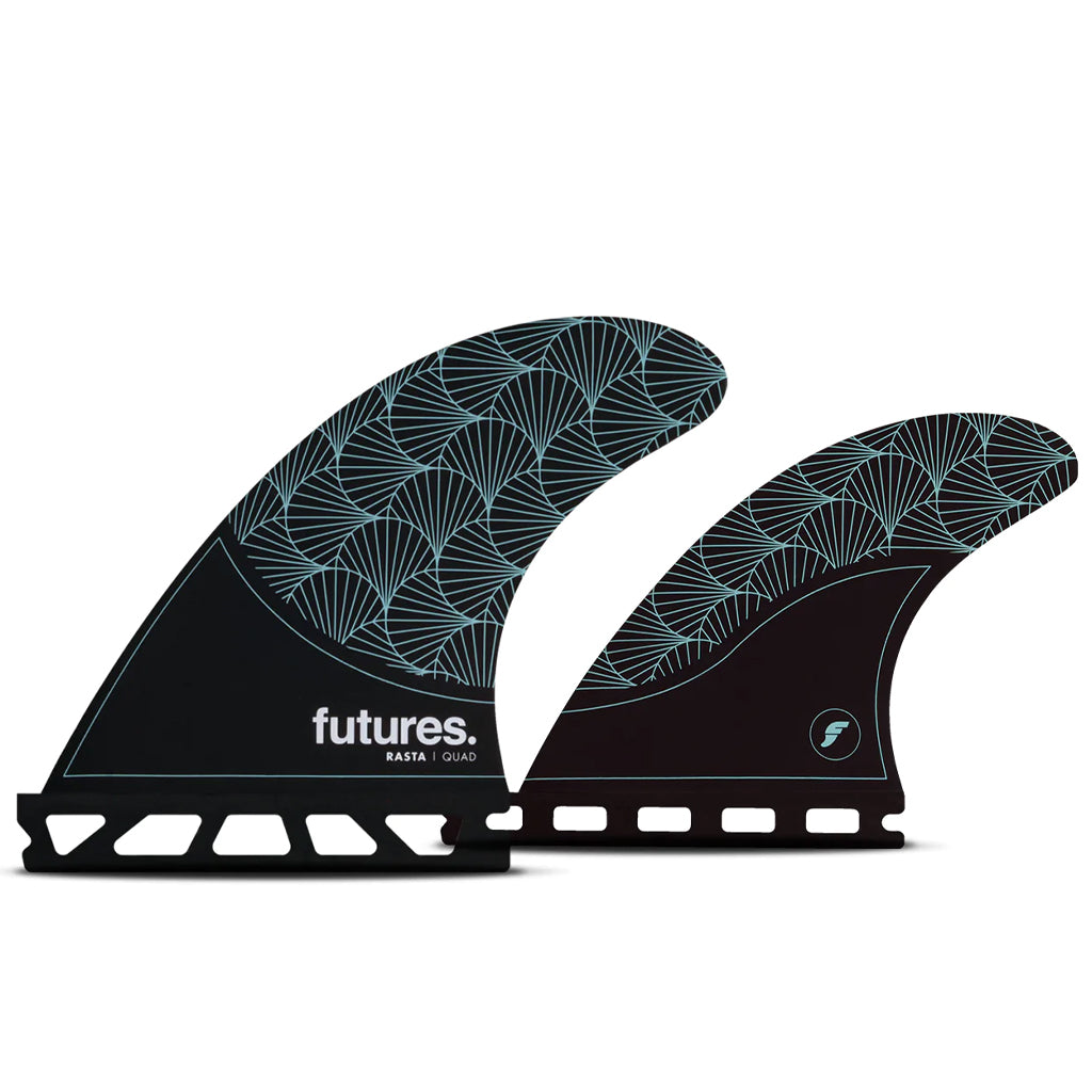 Futures Fins - Rasta HC Quad Fin Set - Black/Teal - Seaside Surf Shop 