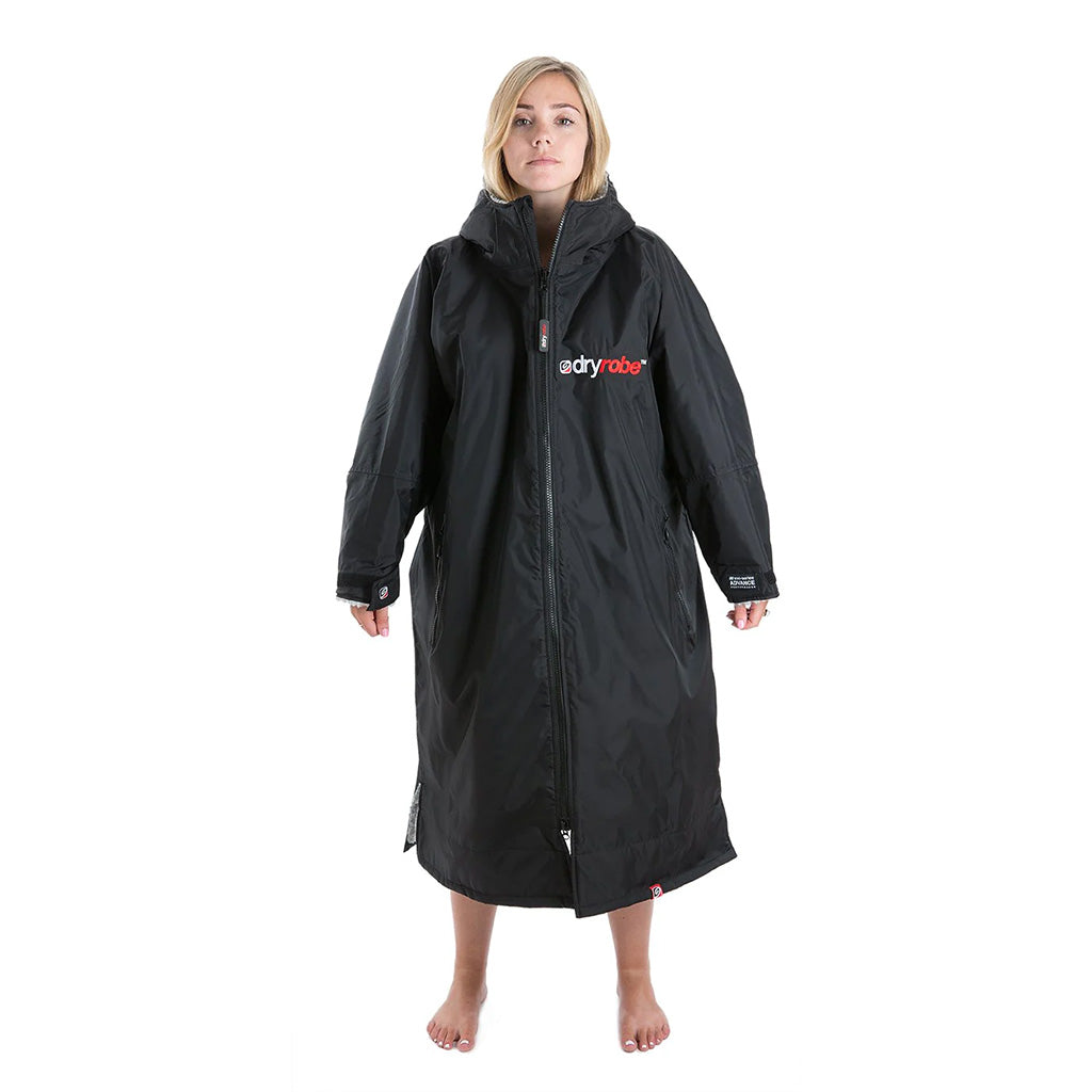 Dryrobe® Advanced Long Sleeve Changing Robe - Black/Grey - Seaside Surf Shop 