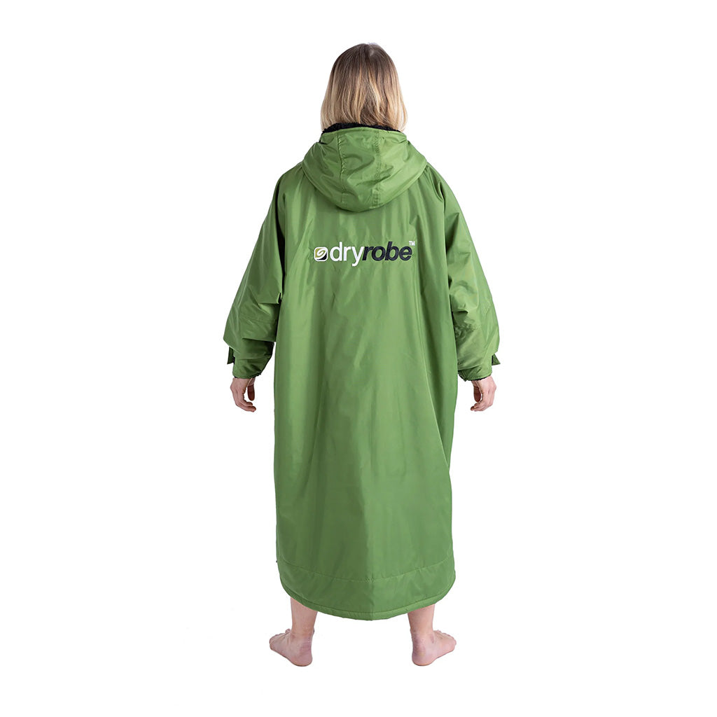 Dryrobe® Advanced Long Sleeve Changing Robe - Dark Green/Black - Seaside Surf Shop 