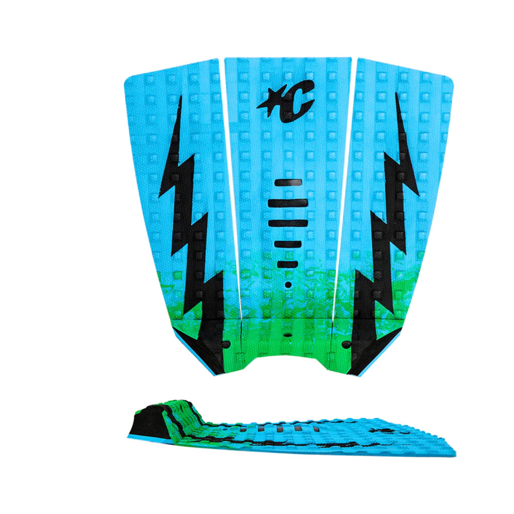 Creatures Mick Fanning Lite Small Wave Traction Pad - Green Fade Cyan Black - Seaside Surf Shop 