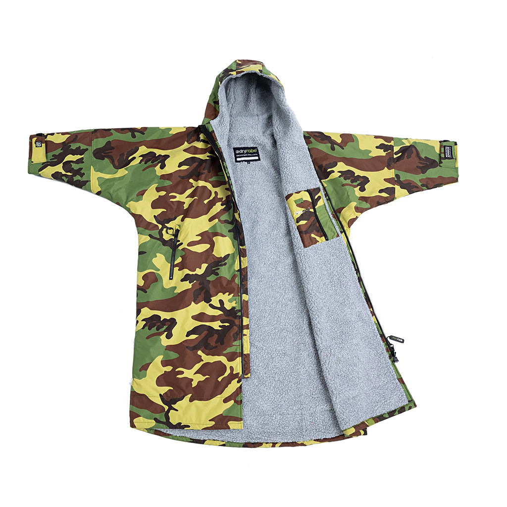 Dryrobe® Advanced Long Sleeve Changing Robe - Camouflage/Grey - Seaside Surf Shop 