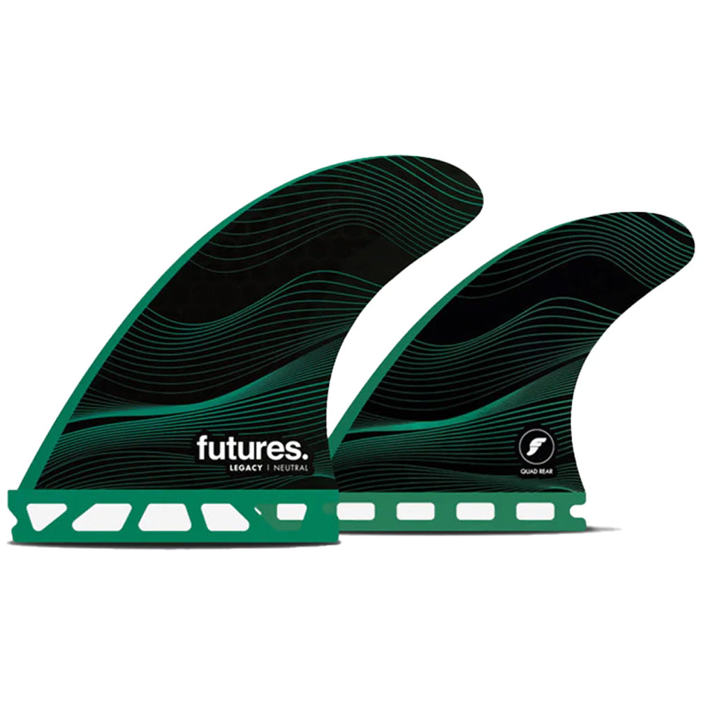 Futures Fins - F8 Legacy Neutral HC Large Quad Fin Set - Green - Seaside Surf Shop 