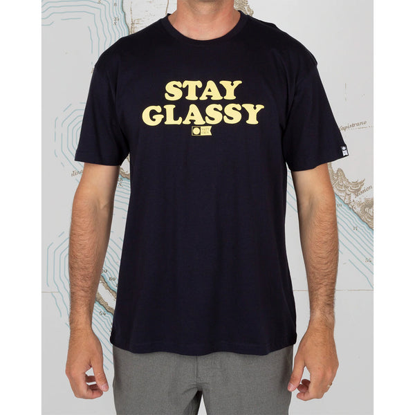 Salty Crew Men's Stay Glassy Premium S/S Tee - Navy – Seaside Surf Shop