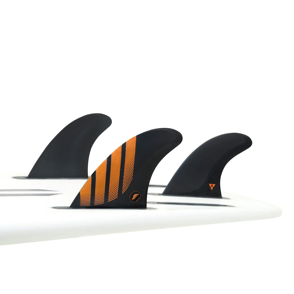 Futures Fins - P6 Alpha Thruster Fin Set - Carbon/Orange - Seaside Surf Shop 