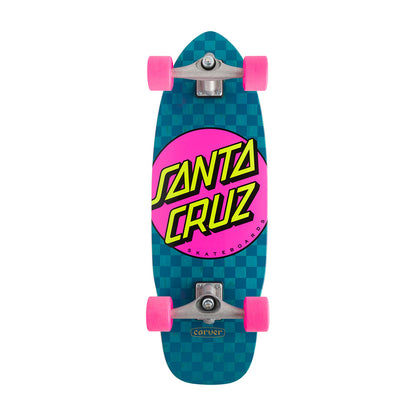Santa Cruz Pink Dot Check Cut Back 9.75&quot; Carver Surf Skate - Seaside Surf Shop 