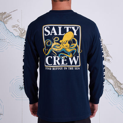 Salty Crew Mens Ink Slinger Standard L/S Tee - Navy - Seaside Surf Shop 