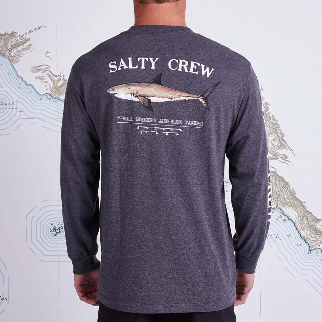 Salty Crew Mens Bruce Standard L/S Tee - Charcoal - Seaside Surf Shop 