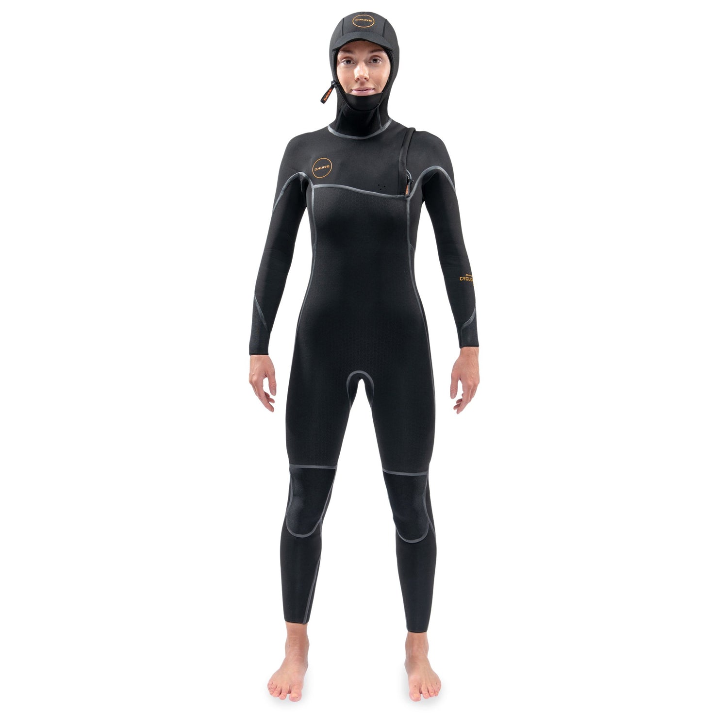 Dakine Womens Cyclone 5/4mm Zip Free Hooded Wetsuit - Black - Seaside Surf Shop 