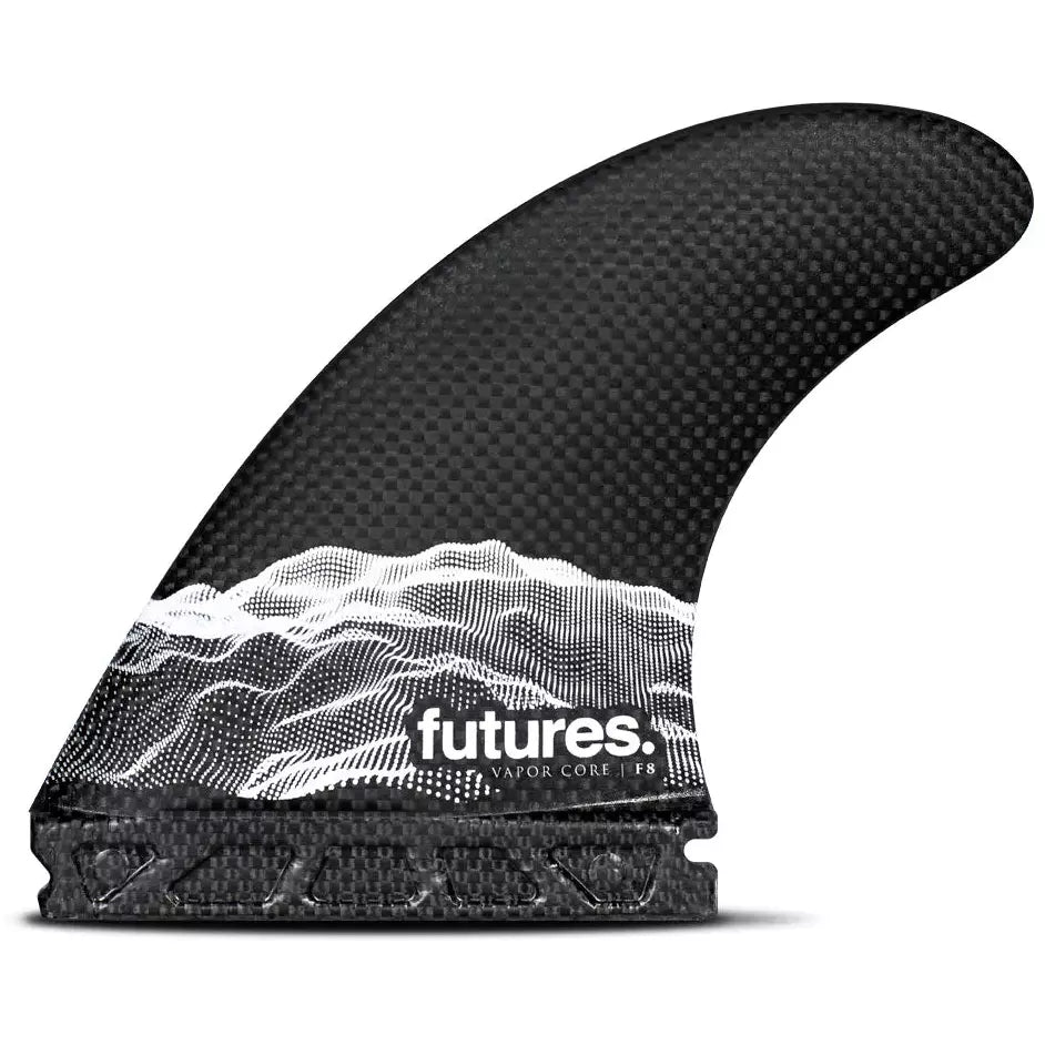 Futures Fins - F8 Vapor Core Nuetral Large Thruster Fin Set - Carbon/White - Seaside Surf Shop 