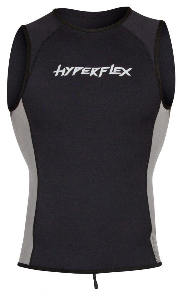 Hyperflex VYRL Mens 1.5mm Neoprene Surf Vest - Black/Grey - Seaside Surf Shop 