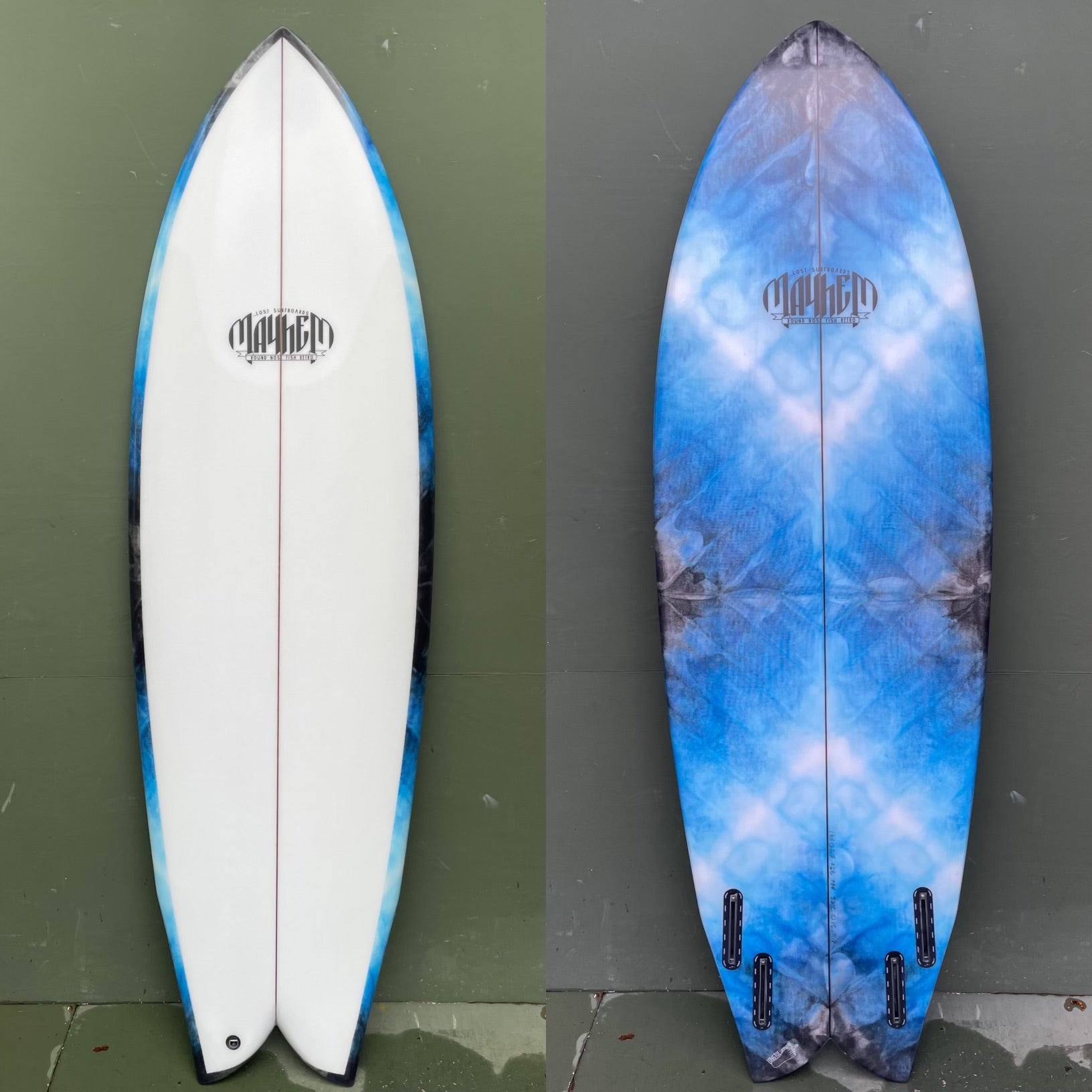 Lost Surfboards - 5'10" Round Nose Fish Retro Revamp Surfboard - Long Toe