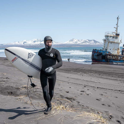 Isurus Ti-Alpha Mens 5.4mm Hooded Wetsuit - Black - Seaside Surf Shop 