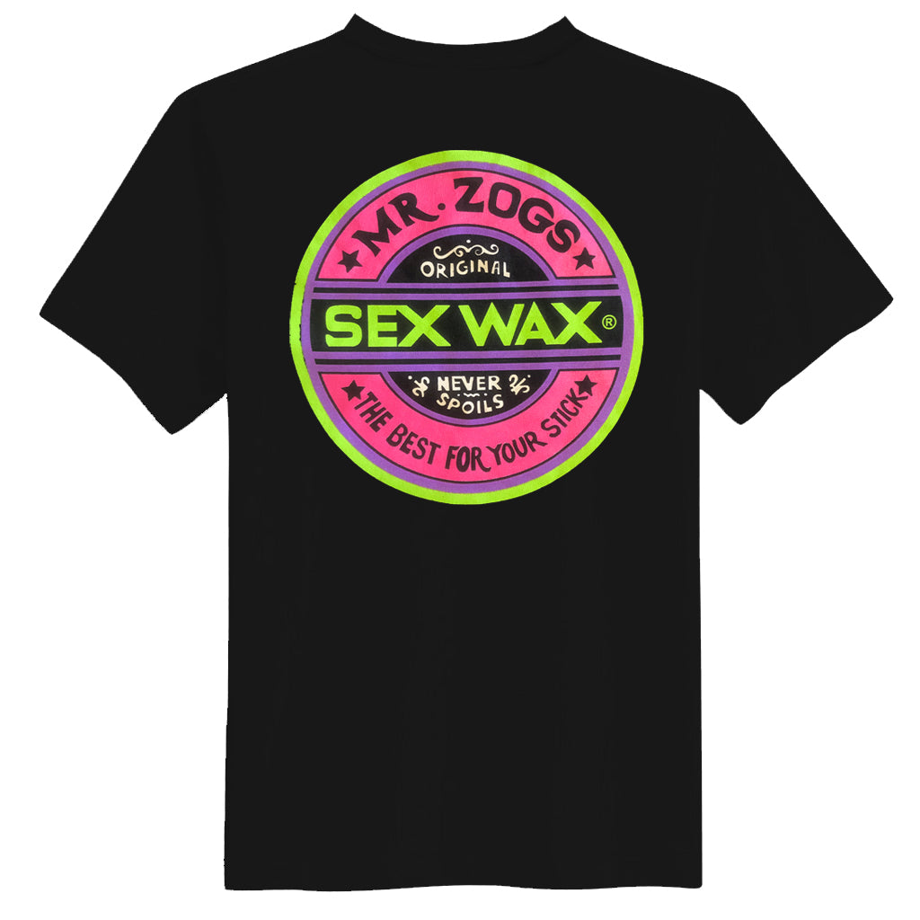 Mr. Zog's Sex Wax Mens Fluoro S/S Tee - Black, 2x Large / Black