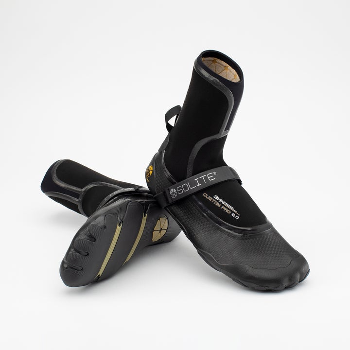 Solite Boots 3mm Custom Pro 2.0 Boot - 2022 Black/Gum - Seaside Surf Shop 