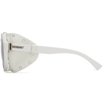 Von Zipper Psychwig Sunglasses -White Satin/Silver Chrome - Seaside Surf Shop 