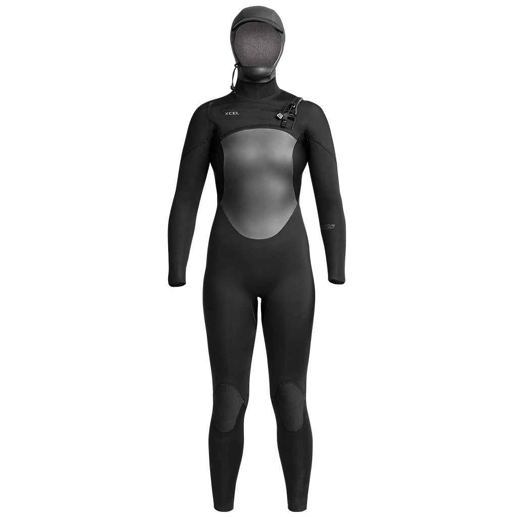 Xcel Axis Womens 5/4mm Hooded  Wetsuit - Black - Seaside Surf Shop 