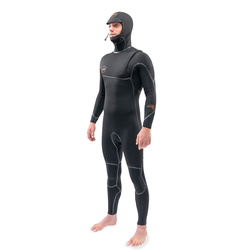 Dakine Mens Cyclone 4/3mm Zip Free Hooded Wetsuit - Black - Seaside Surf Shop 