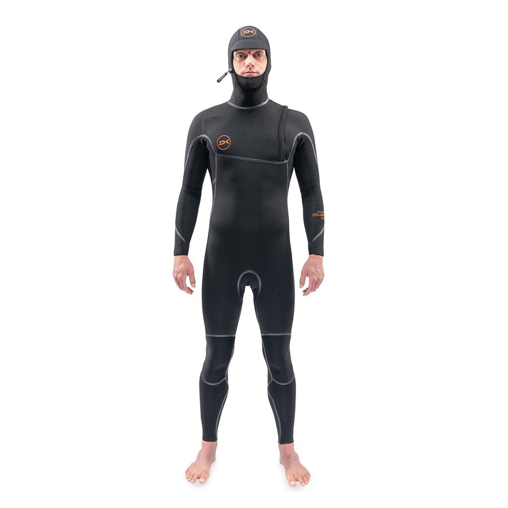 Dakine Mens Cyclone 4/3mm Zip Free Hooded Wetsuit - Black - Seaside Surf Shop 