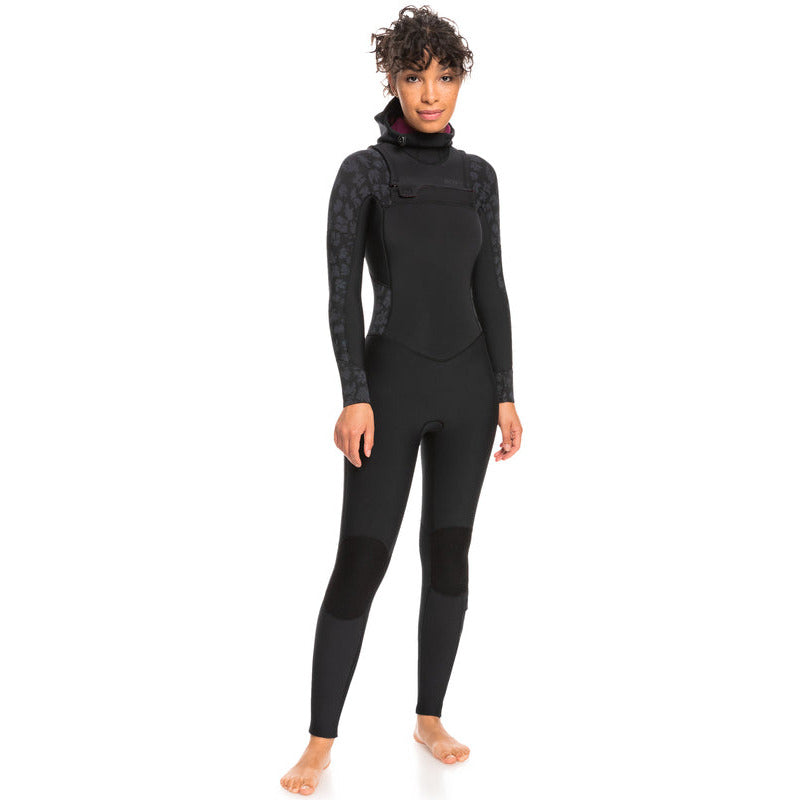 Roxy Syncro Womens 5/4/3mm Swell Hooded Wetsuit - Black - Seaside Surf Shop 