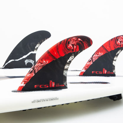 FCS II Matt Biolas Large Tri-Quad Fin Set - Red