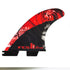 FCS II Matt Biolas Large Tri-Quad Fin Set - Red