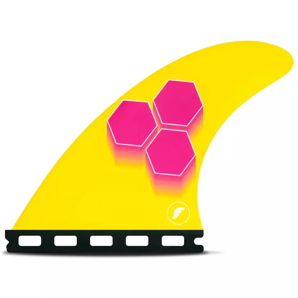 Futures Fins - AM3 HC Small Thruster Fin Set - Pink/Yellow