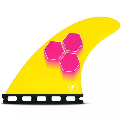 Futures Fins - AM3 HC Small Thruster Fin Set - Pink/Yellow