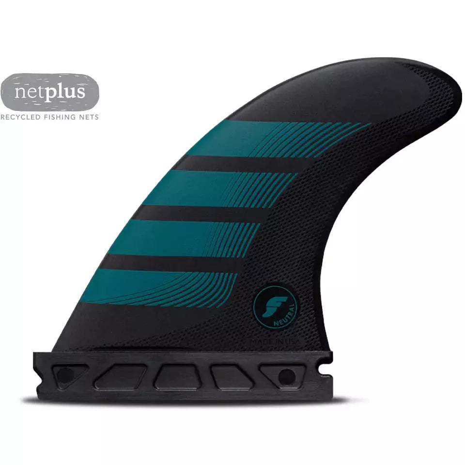 Futures Fins - F4 Alpha Small Thruster Fin Set - Carbon/Aqua