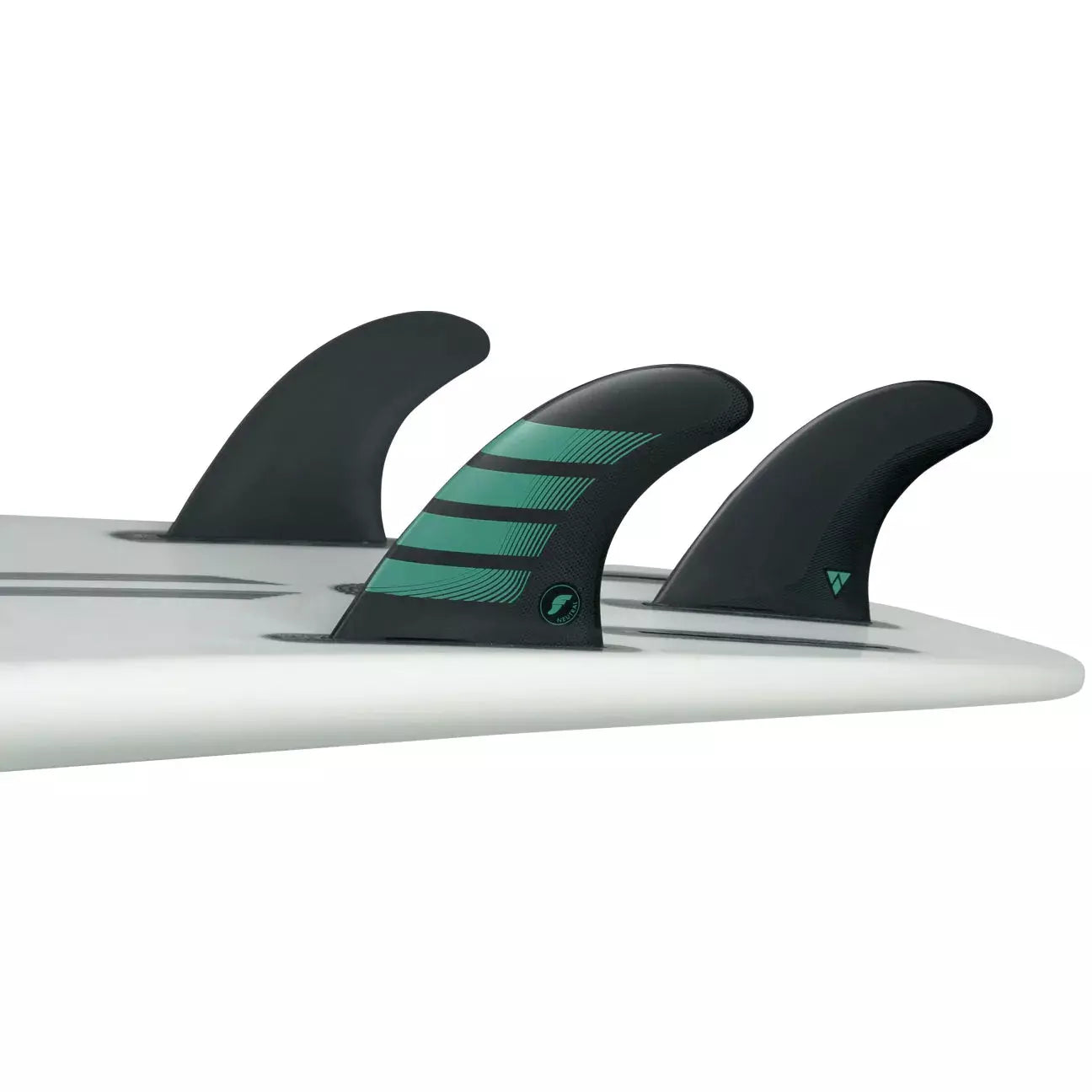Futures Fins - F6 Alpha Medium Thruster Fin Set - Carbon/Teal