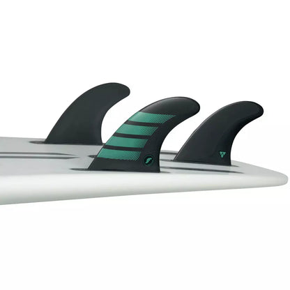 Futures Fins - F6 Alpha Medium Thruster Fin Set - Carbon/Teal