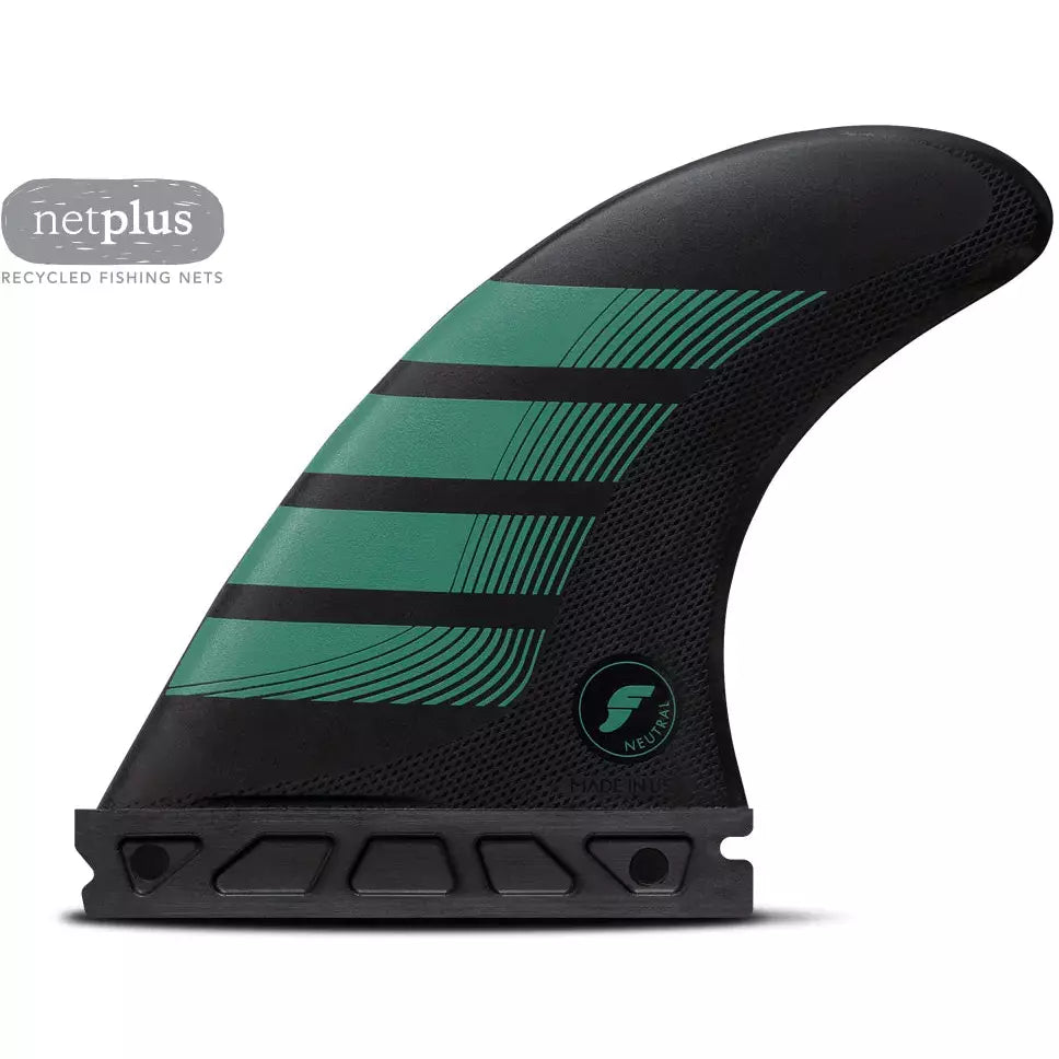 サーフィン・ボディボード FUTURES FIN ALPHA F6 Medium Futures Fins - F6 Alpha Medium Thruster Fin Set - Carbon/Teal