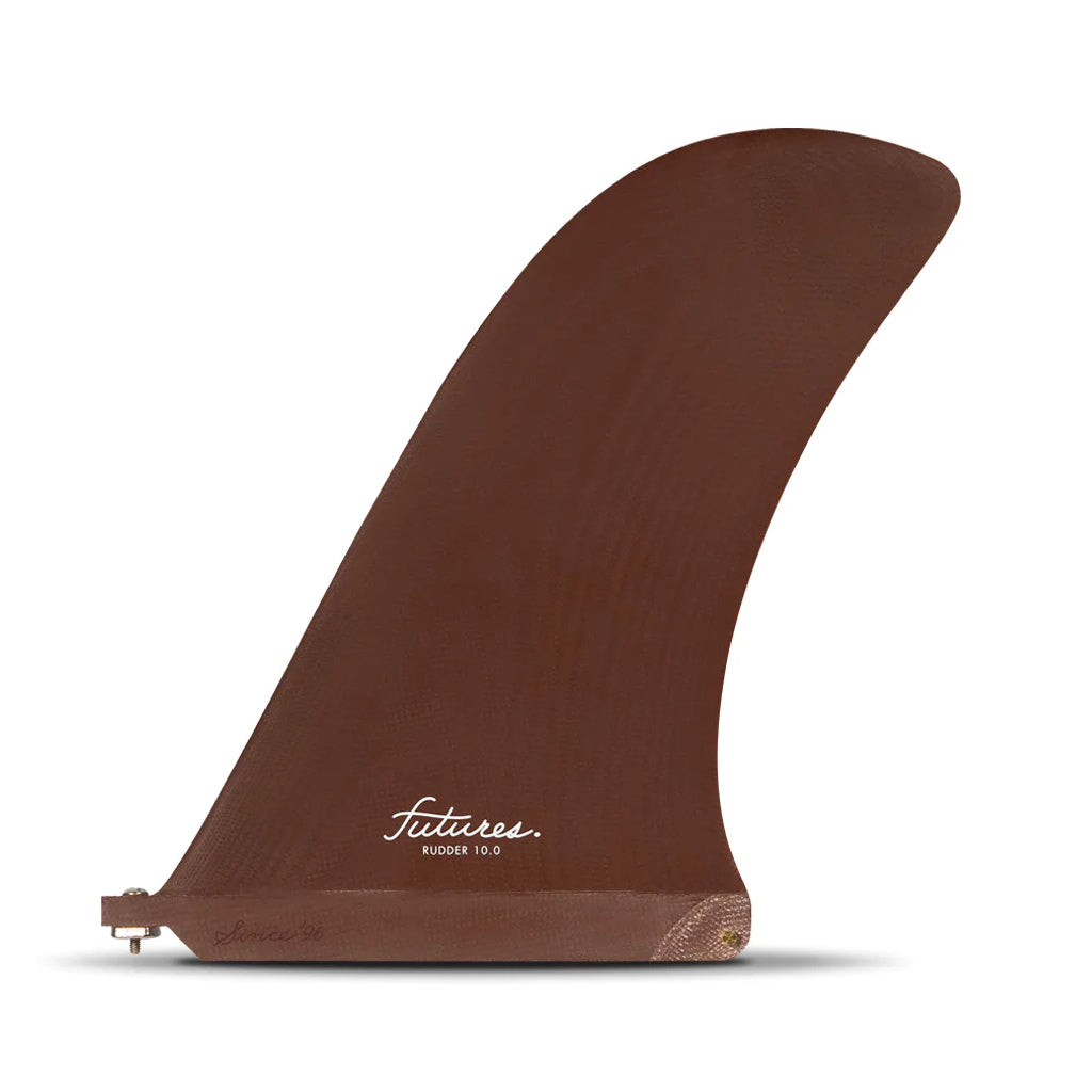 Futures Fins - Rudder 10.0&quot; Fiberglass Longboard Fin - Burgundy