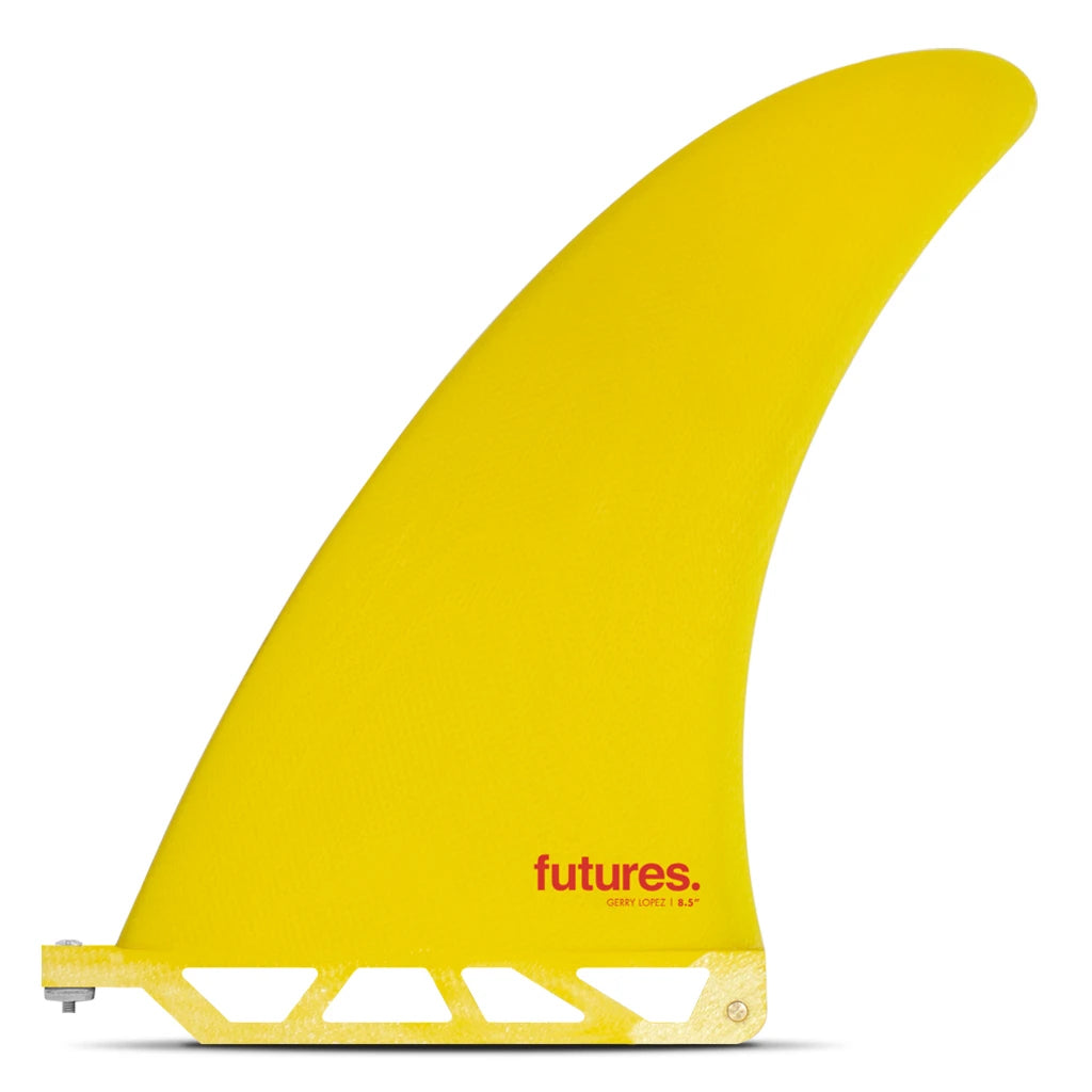 Futures Fins - Gerry 8.5&quot; Fiberglass Single Fin - Yellow - Seaside Surf Shop 