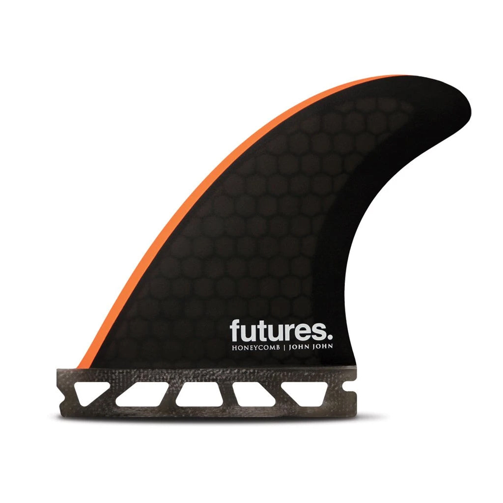 Futures Fins Grom John HC Thruster Fin Set - Black/Orange - Seaside Surf Shop 