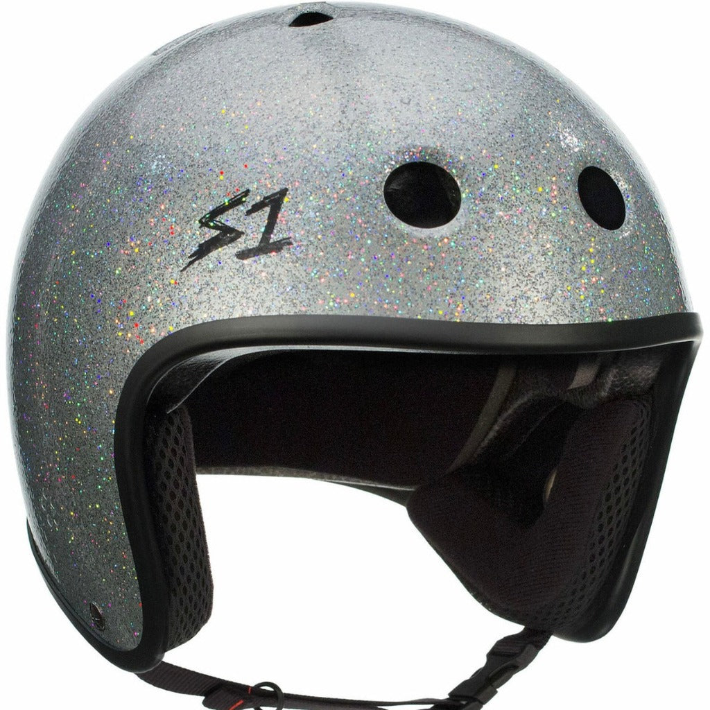 S1 Retro Lifer Helmet - Silver Gloss Glitter