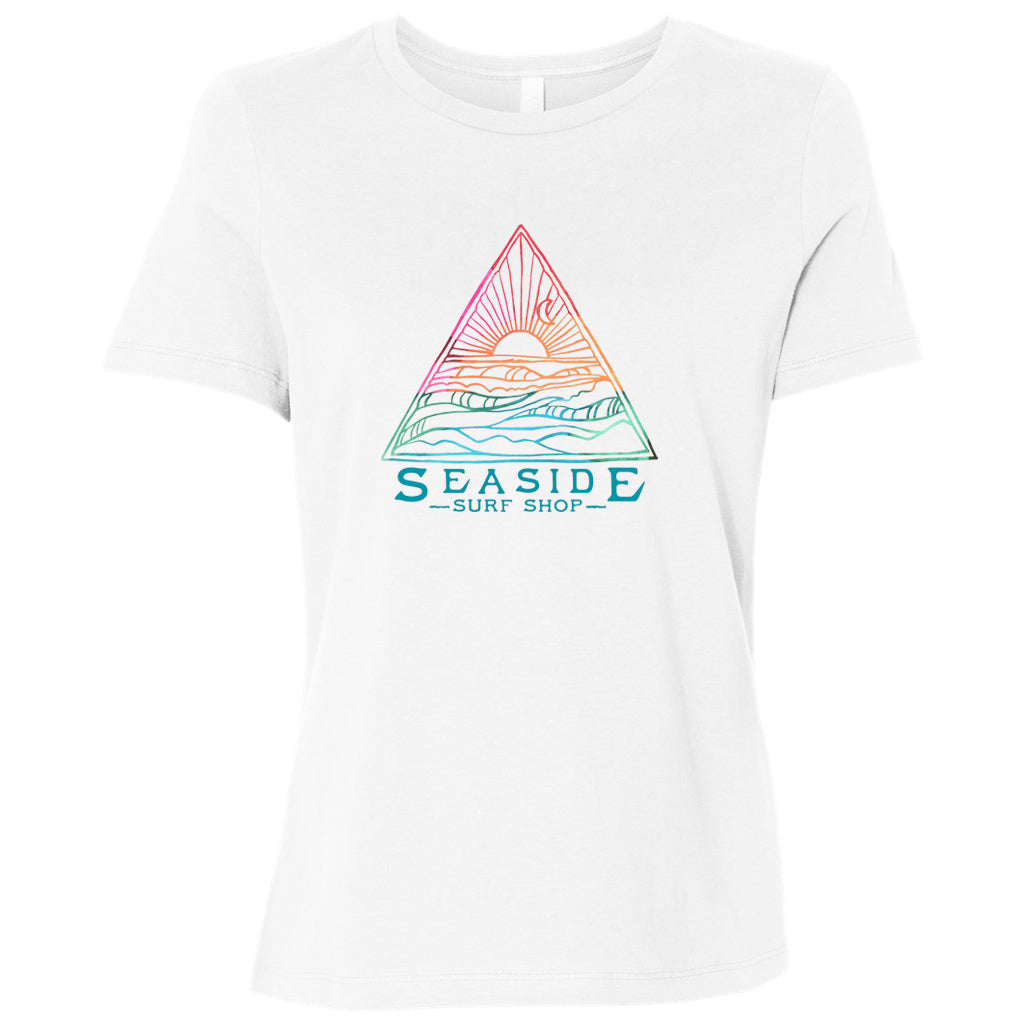 Seaside Surf Womens Into the Sea S/S Flow Tee - White - Seaside Surf Shop 