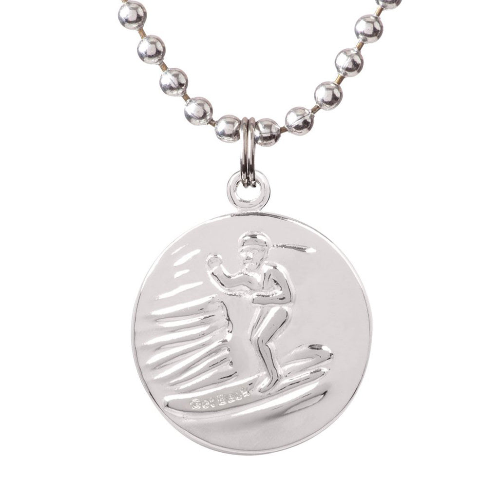 Saint Christopher Medium Medal - Silver/ Black - Seaside Surf Shop 