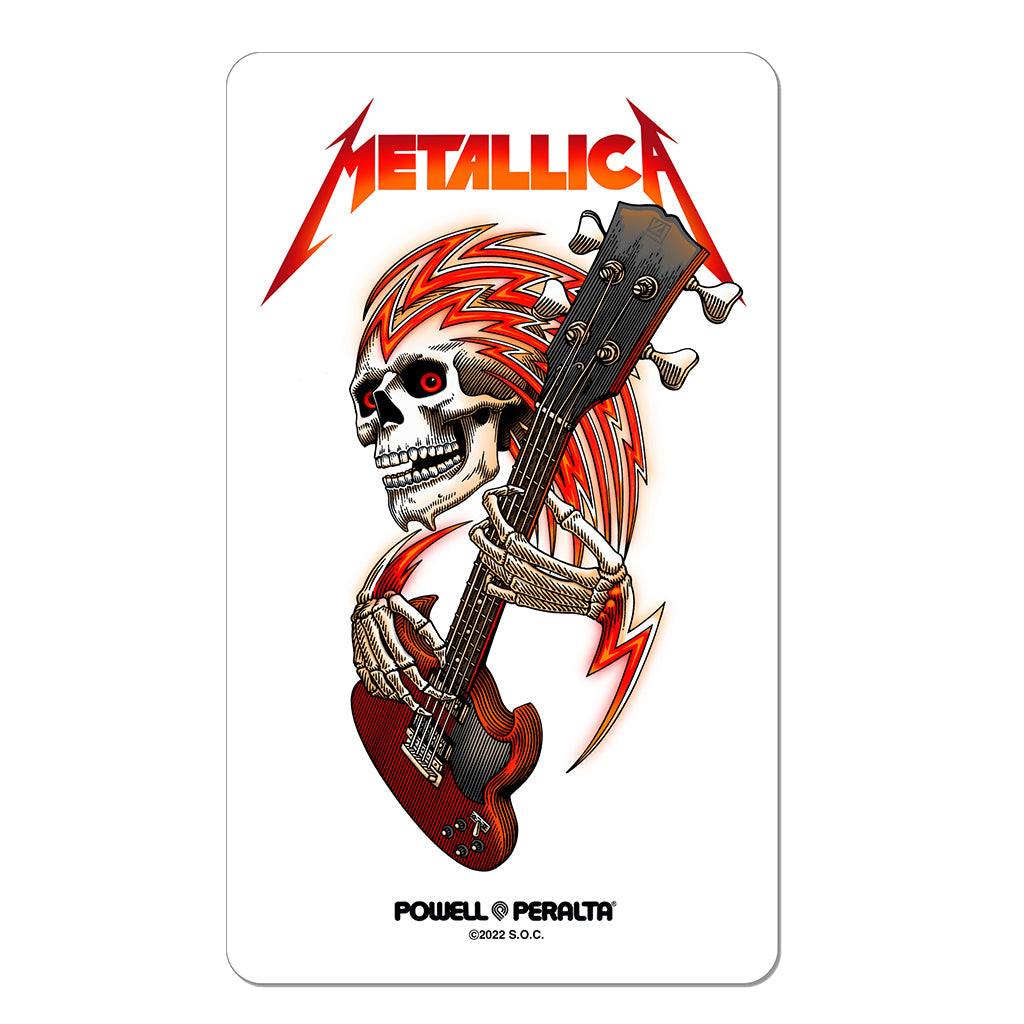 Powell Peralta Metallica Collab Bumper Sticker 6.5&quot;x3.5&quot; - Seaside Surf Shop 