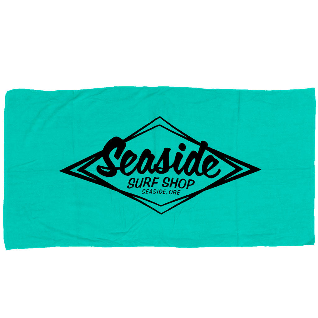 Seaside Surf Shop Vintage Logo Beach Towel - Mint - Seaside Surf Shop 