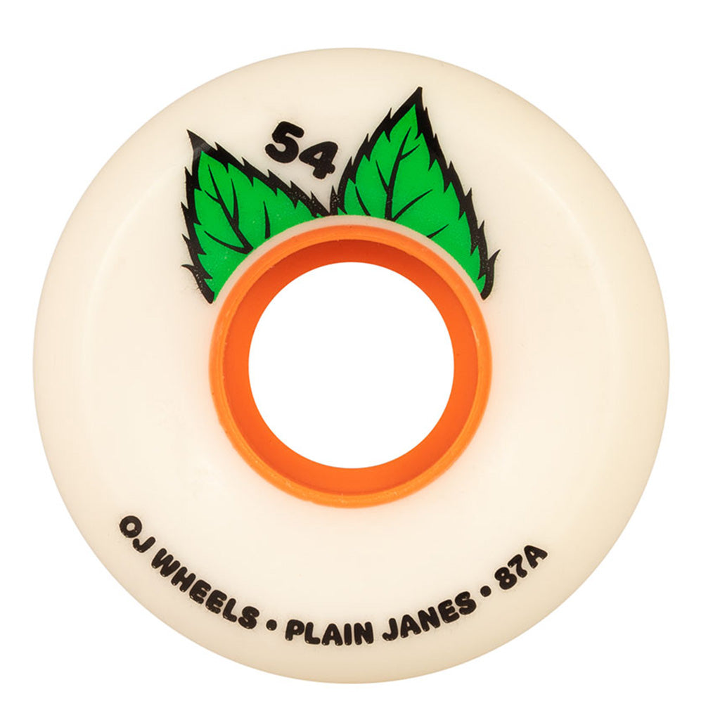 OJ 54mm Plain Jain Keyframe 87a Wheels - White/Orange