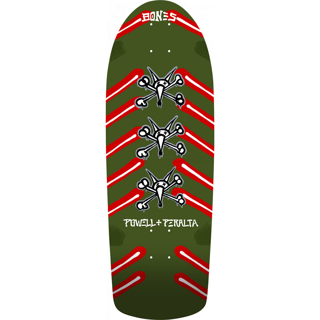 Powell Peralta Reissue OG Rat Bones Skateboard 10x30&quot; Deck - Olive/Green