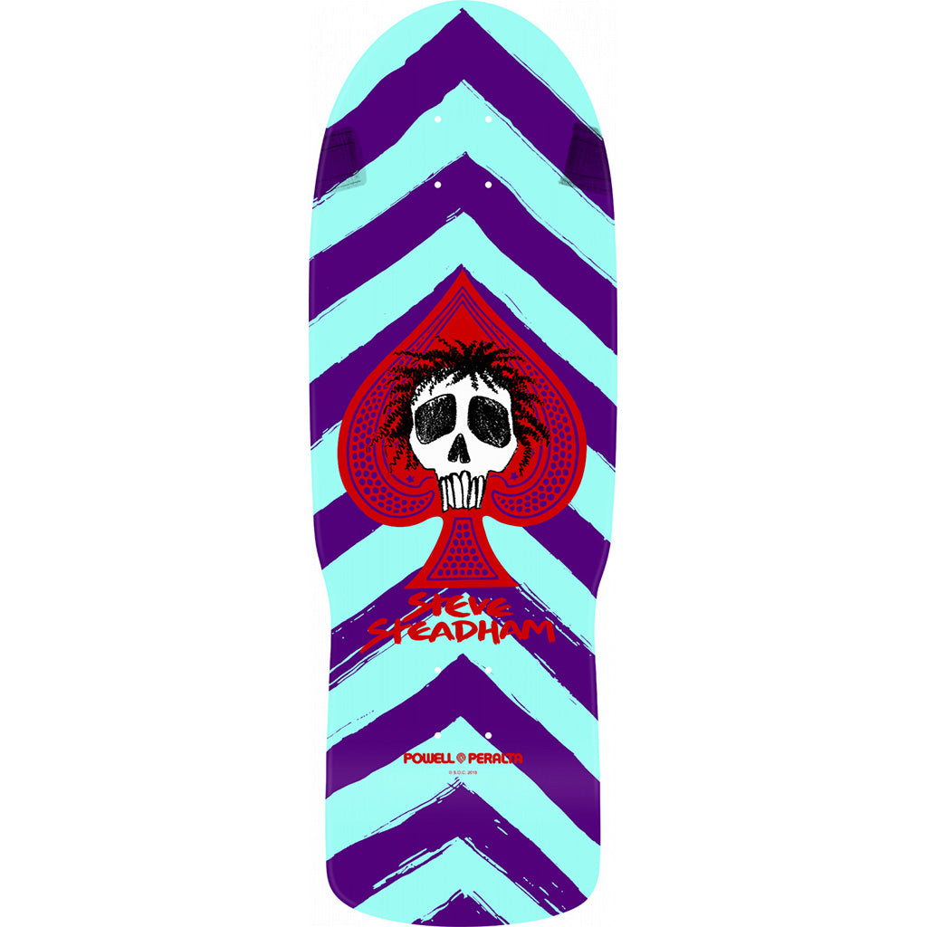Powell Peralta Reissue Steadham Skull &amp; Spade 10x30.125" Deck - Purple/Aqua