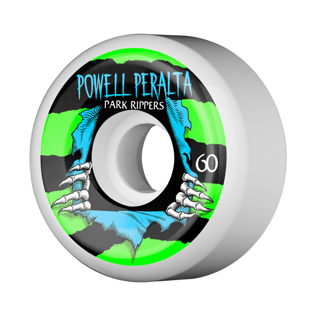 Powell Peralta 60mm Park Ripper Wheels - White - Seaside Surf Shop 