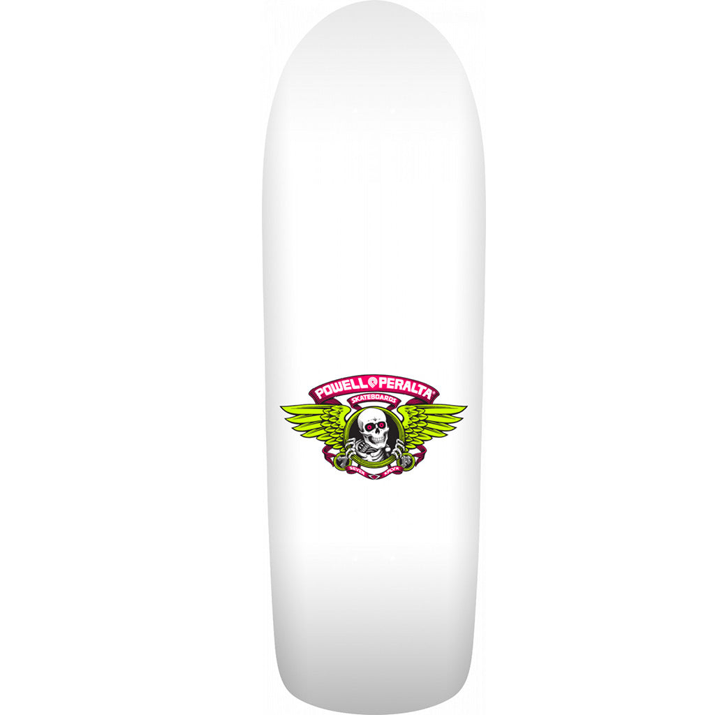 Powell Peralta Reissue Old School Ripper Skateboard 9.89&quot; x 31.32&quot; Deck  - White/Pink - Seaside Surf Shop 