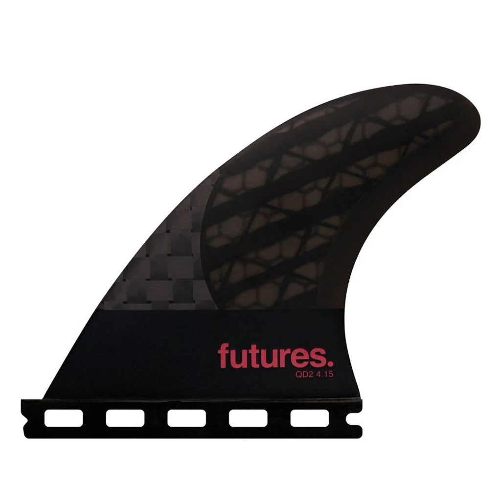 Futures Fins - QD2 4.15 Flat HC Quad Rear Fin Pair - Smoke/Violet - Seaside Surf Shop 