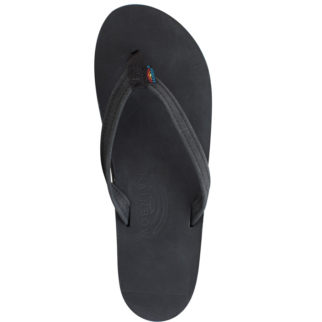 Rainbow Sandals Womens Premier Leather - Black Single Layer Arch - Seaside Surf Shop 