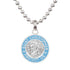 Saint Christopher Small Medal - Silver/Baby Blue